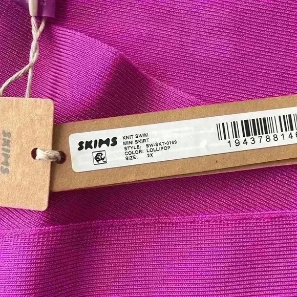 SKIMS NWT Lollipop Dipped Front Waist Pull On Knit Swim Mini Skirt Size 2X - Picture 5 of 11